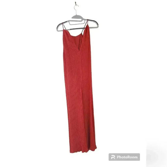 Zara Halterneck Red Pleated Jumpsuit Size M - Picture 4 of 4